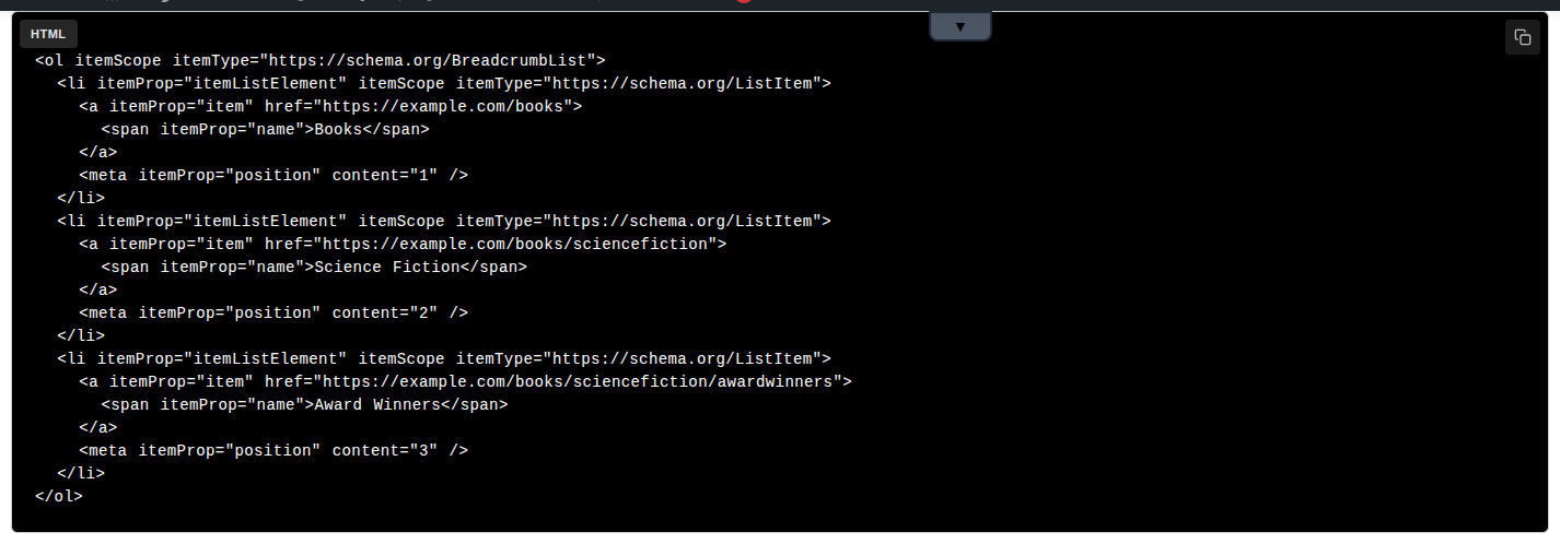 コードコピーボタンの表示例