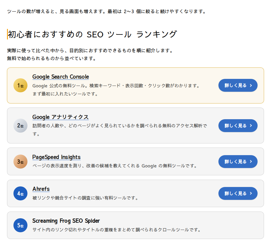 本文の下に自動で表示したランキング（スタンダード）